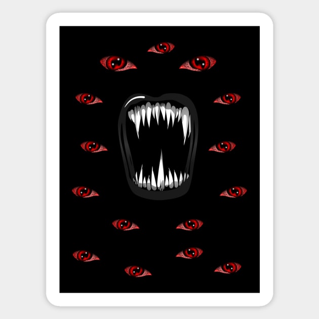Diablo grin - evil eyes Sticker by Agras